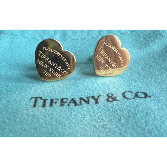 Tiffany & Co. "Return to Tiffany" 18K Plated Heart Earrings (TCXX015) - Picture 6 of 7